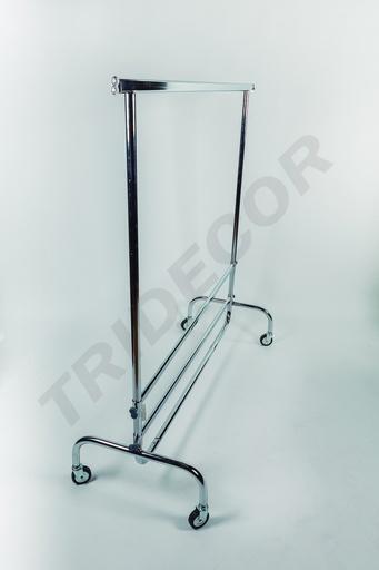 [038001] 带轮折叠衣架 150x50x160 厘米 铬