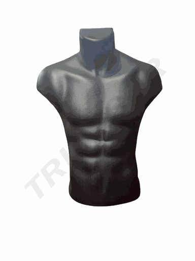 [041021] 黑色塑料男半身短款  Busto Hombre Color Negro