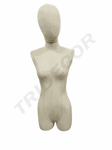 [041031] Tecido de linho busto feminino com cabeça sem braço e sem base
