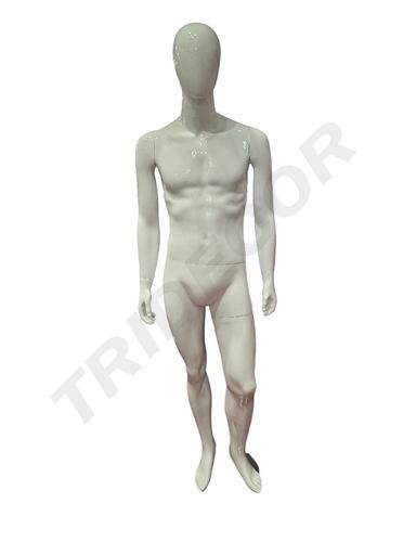 [041093] 白色男全身亮光模特 Maniqui de Hombre Cuerpo Entero Color Blanco Mate