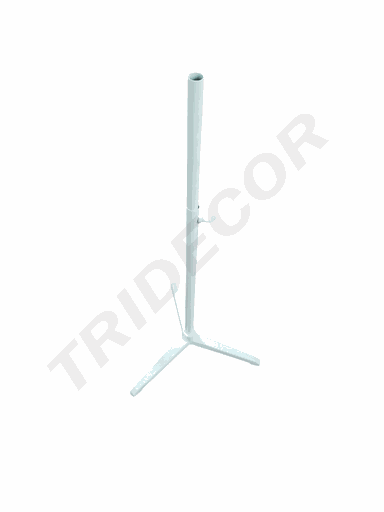 [041168] Base de manequim de tripé de metal branco fosco