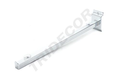 [002092] 卡槽板电镀方管玻璃托Soporte de Cristal Cuadrado Yrecto Cromado para Pane de lama 40.5cm 50/caja