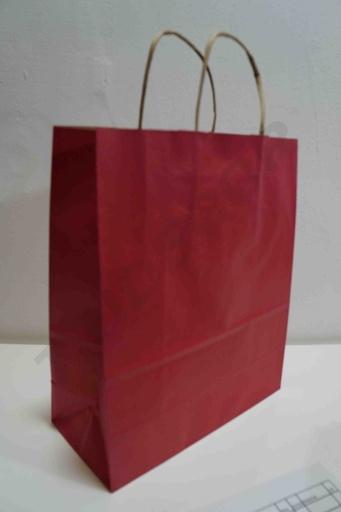 [010005] Bolsas De Papel Kraft Con Asas Rizadas 22X10X29 Cm Burdeos