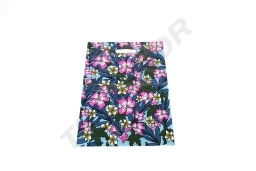 [010305] Tragetaschen mit Stanzgriff 35X45cm Blumendruck 100 Einheiten
