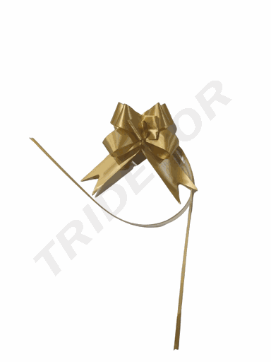 [6014825-3] Wide Gold Bow Plain Color