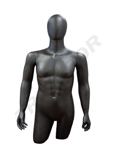[040341] 深灰色亮光有头男台模 Maniqui de Hombre Gris Oscuro Brillo Con Cabeza