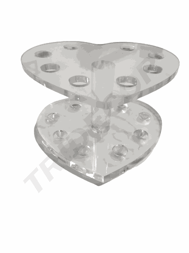 [007095] 亚克力桃心眉笔展示架Expositor Acrilico Para Pluma De Maquillaje Forma De Corazón