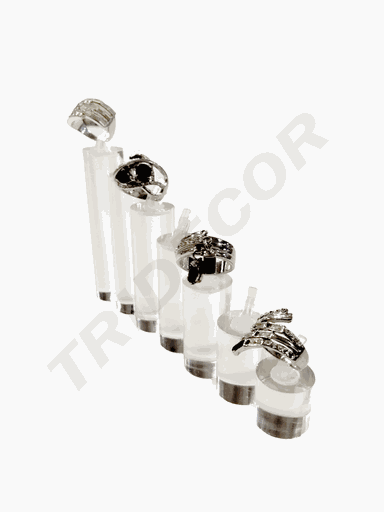 [007161] 亚克力透明圆柱戒指架 Expositor Joyería Acrilico Cilindro