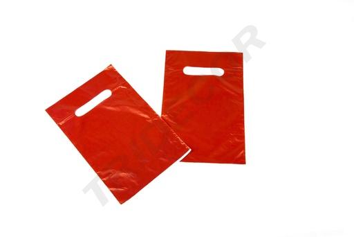 [010290] Sac rouge avec poignée découpée 16X25 cm 100 unités