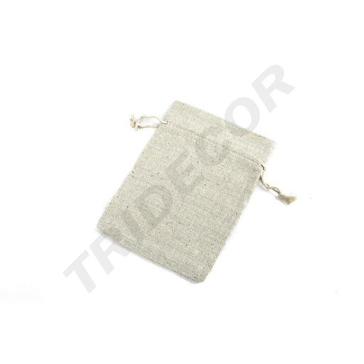[009421] Bolsas Con Cierre Cordón En Tela de Lino 16x12 Cm , 20 Und