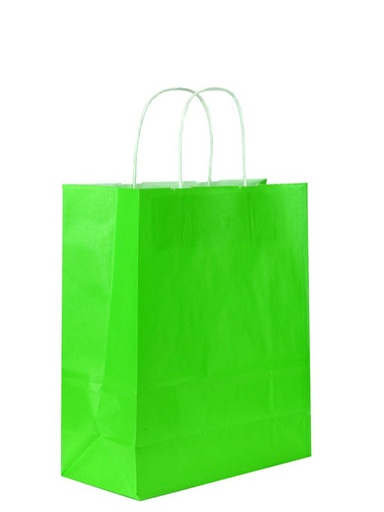 [010015] Bolsas De Papel 27x12x37 Cm Verde Claro 25 Unidades