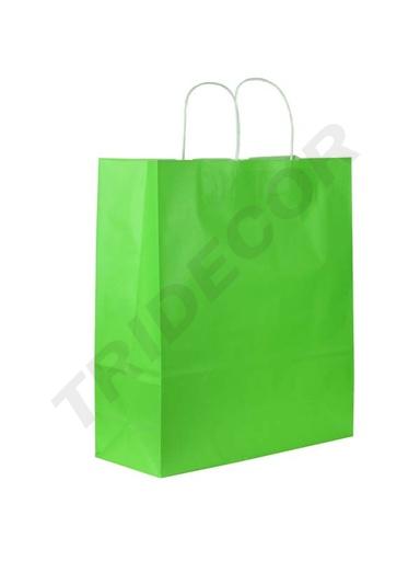 [010015] Bolsas De Papel 27x12x37 Cm Verde Claro 25 Unidades