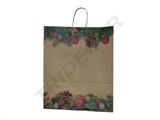 [010928] 圣诞纸袋Bolsa Papel Navidad Kraft 45X15X49cm 25/Pq 200/caja