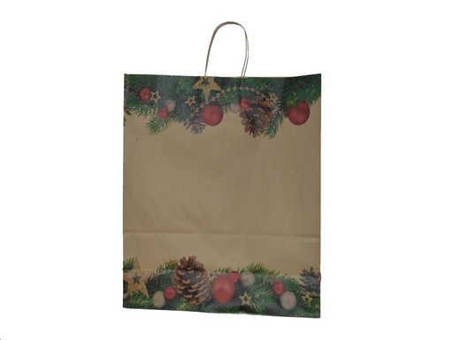 [010928] Bolsas De Papel Kraft 45x15x49 Cm Estampado Navidad