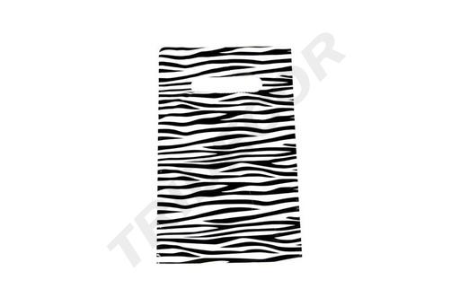 [010076] Saco Plástico com Estampa de Zebra 16X25cm com Pega Recortada, 100un