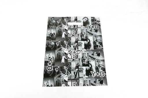 [010156] 100 peças de sacos plásticos com fotos, alça recortada, 25X35cm em preto e branco