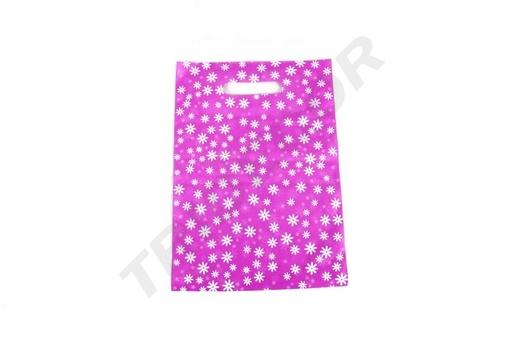 [010092] Tasche mit Gänseblümchen und fuchsienfarbenem Boden 25X35CM 100 Stück