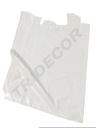 [0101053] Weißer T-Shirt-Plastikbeutel 70% recycelt 80x90 cm