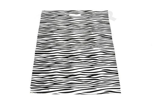 [010508] Bolsa de plástico con asa troquelada estampado de cebra 50x60CM - 100 unidades