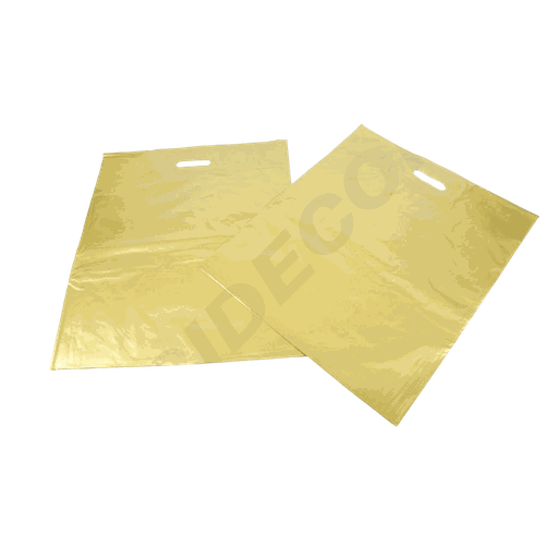 [010291] Bolsa Tote Dorada con Asa Troquelada 50X60cm 100 Unidades 5/caja