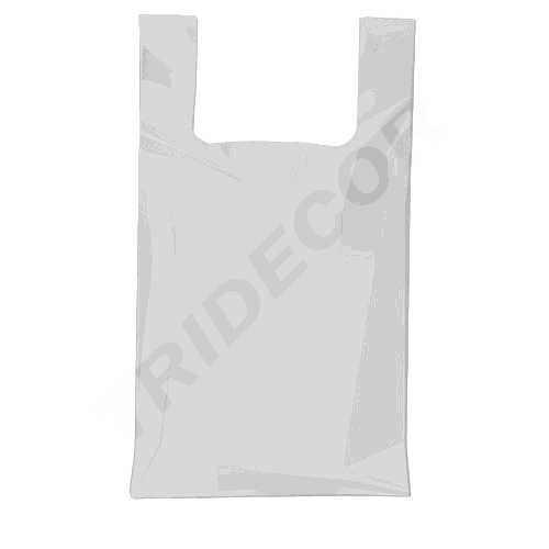 [0101049] Sacchetto di plastica tipo T-shirt bianca 70/200 Riciclato 35X50 cm