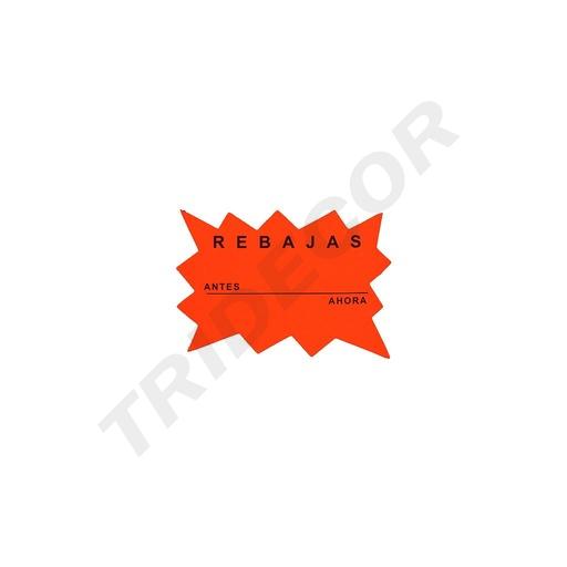 [014217NJ] 橙色爆炸型标志牌 REBAJAS 10.X7.5cm 50/PCS