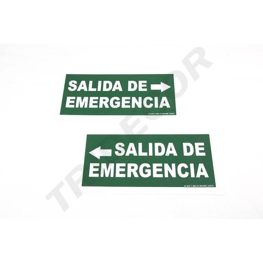[014634-D] SEÑAL DE SALIDA DE EMERGENCIA A LA DERECHA 30X15 CM