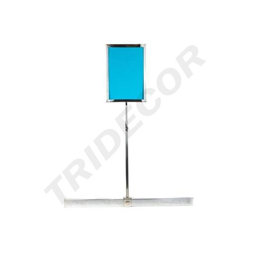 [009843] Suport de poster ajustabil din crom A5 pentru tub rectangular