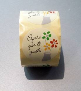 [014427] Autocolante Espero que Gostes de Flores 4,5cm
