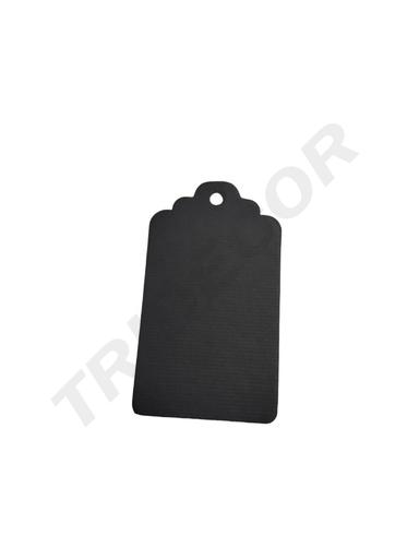 [0141027NG] Étiquette noire découpée 8X4,5cm Grande, 100 unités