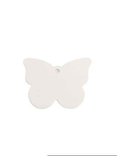 [0141022BL] Grande etichetta bianca tagliata a farfalla 6,5x4,5cm