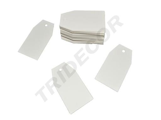 [6014032BL] Etiquetas Troqueladas Pico Blanco Liso 3.5X6.5Cm 100/Paquete