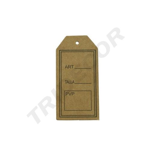 [014855] 棕色标签 8X4cm 200/包艺术尺寸建议零售价 Etiqueta Color Marrón 8X4cm 200/Paq Art Talla Pvp