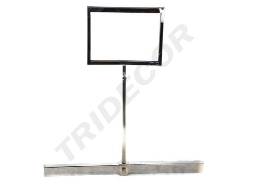 [009840] Suport de poster ajustabil A5 din crom pentru tub rectangular