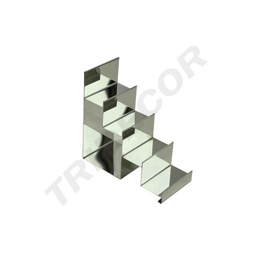 [009788] Expositor de Acero Cromado en Forma de Escalera con 4 Alturas