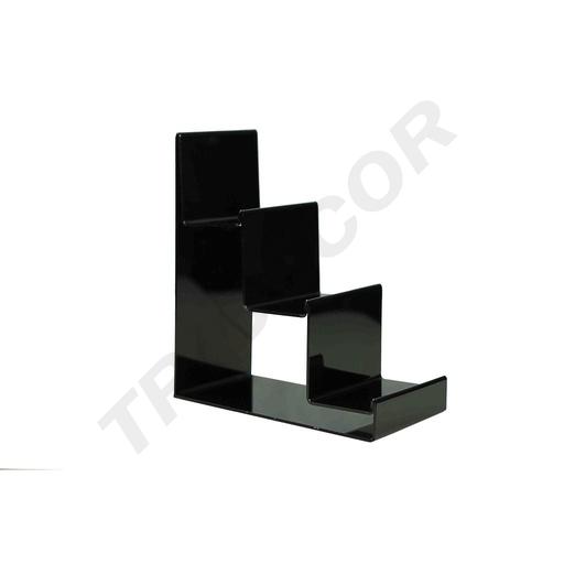 [007142] Expositor Metacrilato Negro Escalera Tres Alturas