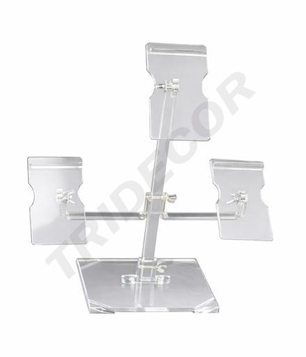 [007225] Acrylic Display Stand for Footwear with 3 Bases