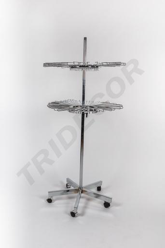 [038101] Expositor Giratorio Doble con Ruedas 165 cm