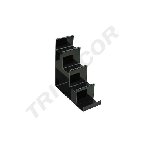 [007120] 4层黑色钱包架 Expositor de Escalera de Acrílico Negro con 4 Alturas