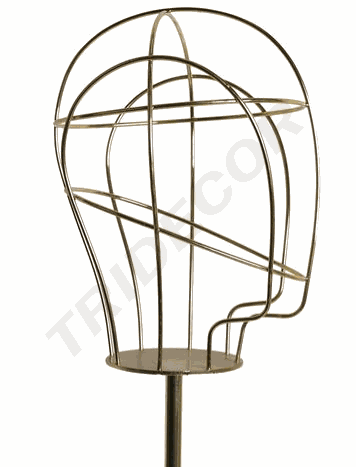 [041276] Wire Head Hat Display with Metal Base Gold Color