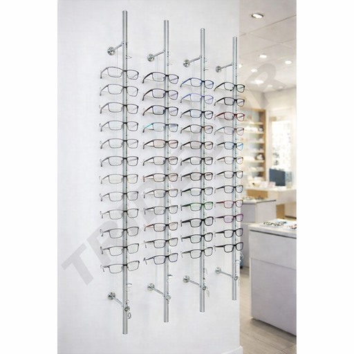 [003027] 带锁的16杯展示架，适用于墙壁145X16厘米，每盒10个单位