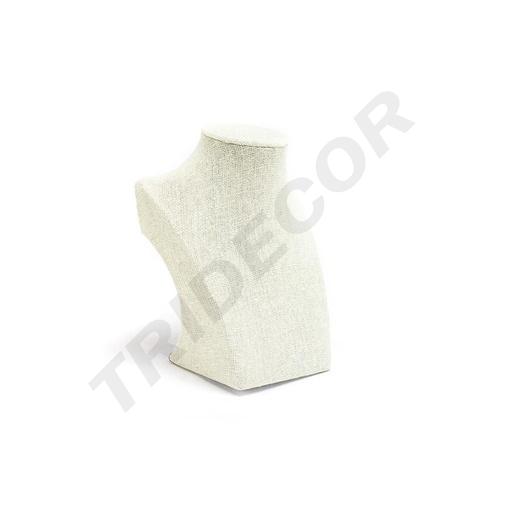[009710] Espositore per collane in lino beige 7.5X12.5X16cm