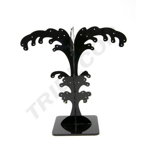 [007062] Support d'exposition en acrylique noir pour petites boucles d'oreilles arbre de palmier noir