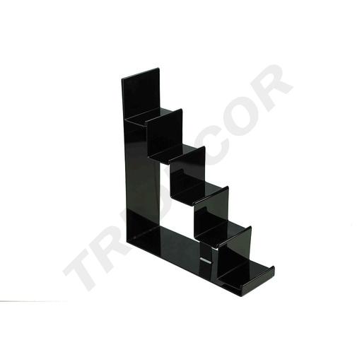 [007144] Expositor Escalera de Metacrilato Negro 5 Alturas