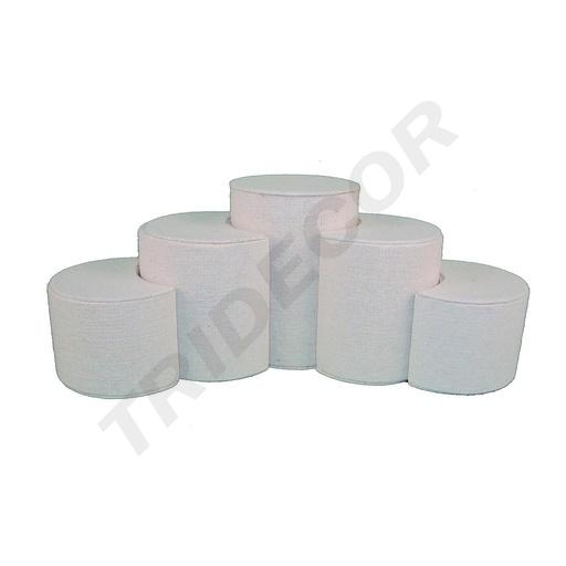 [009859] Présentoir de 7 pièces pour bijoux en tissu de lin beige