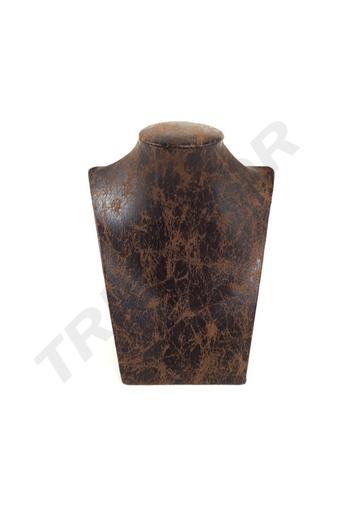 [009403] Présentoir pour colliers en simili cuir marron