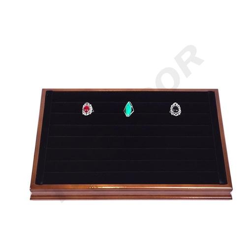 [009689] Bandeja para Anillos de Terciopelo Negro/Madera