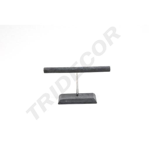 [009359] T 形戒指展示架 深灰色天鹅绒 Expositor En Forma de T para Anillos Terciopelo Gris Oscuro
