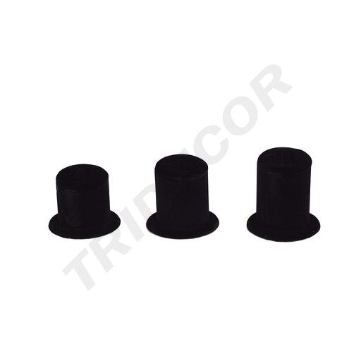 [009630] Soporte de exposición de anillos de terciopelo negro 3 alturas