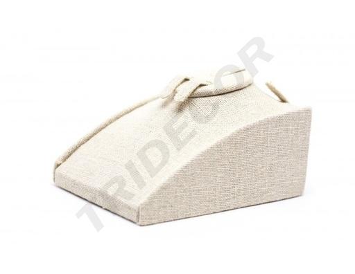 [009655] Bandeja curvada, expositor de pulseras de tela de lino beige